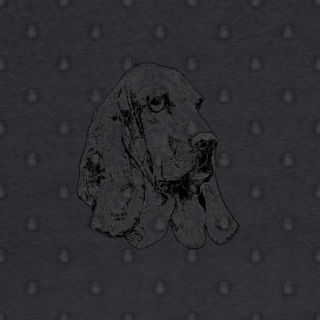 Basset hound dog drawing by SakalDesign